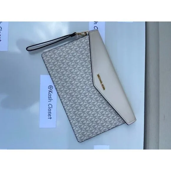 Michael Kors tote maisie 3 in 1 large bag clutch & crossbody light cream multi